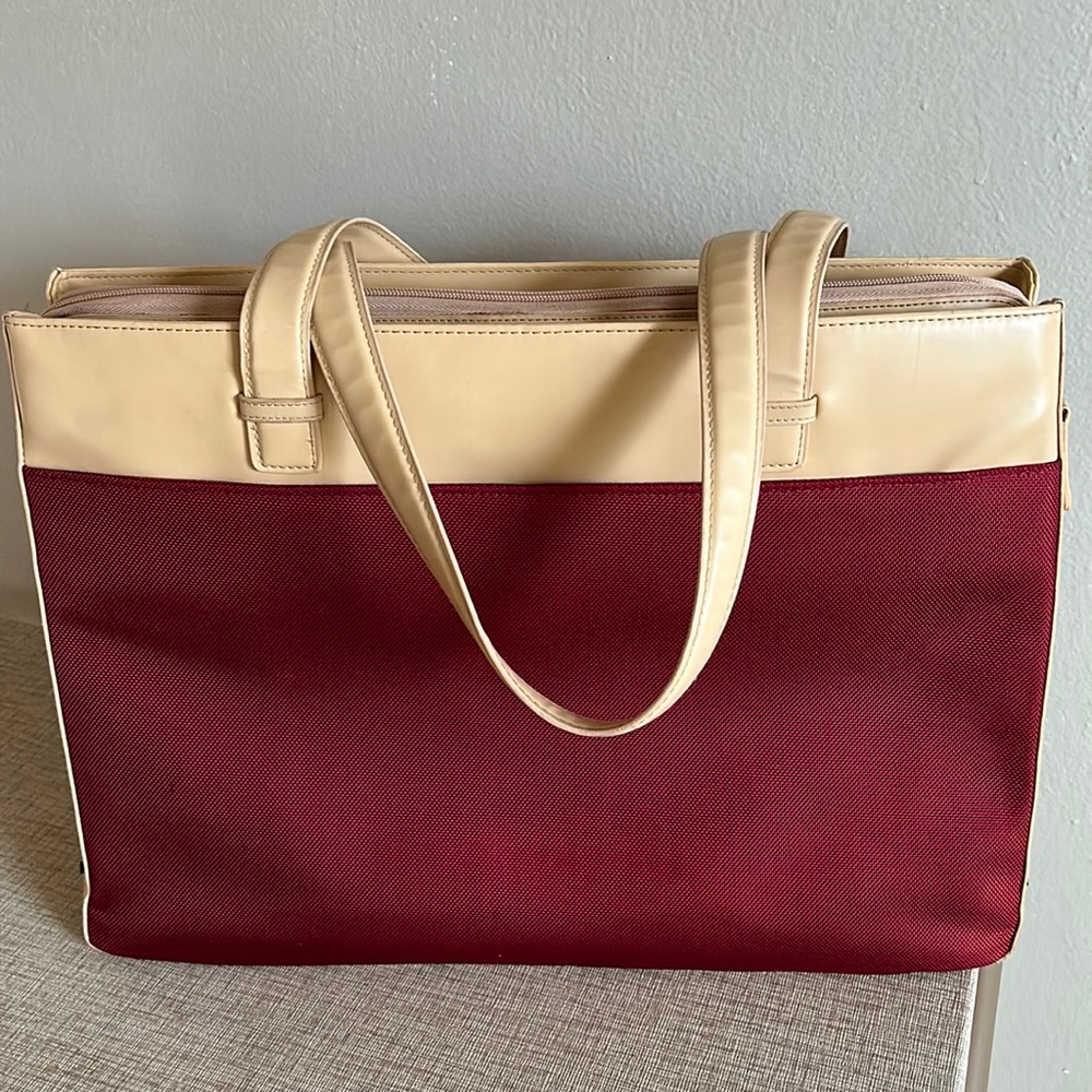 Franklin Covey multipurpose tote / laptop bag. Canvas with leather trim